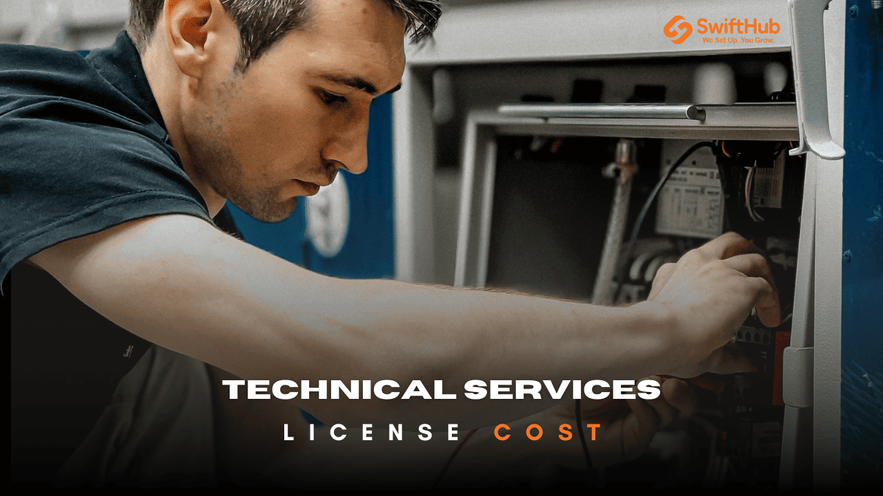 Technical services technician working on electrical maintenance in Dubai – mainland license cost 2026