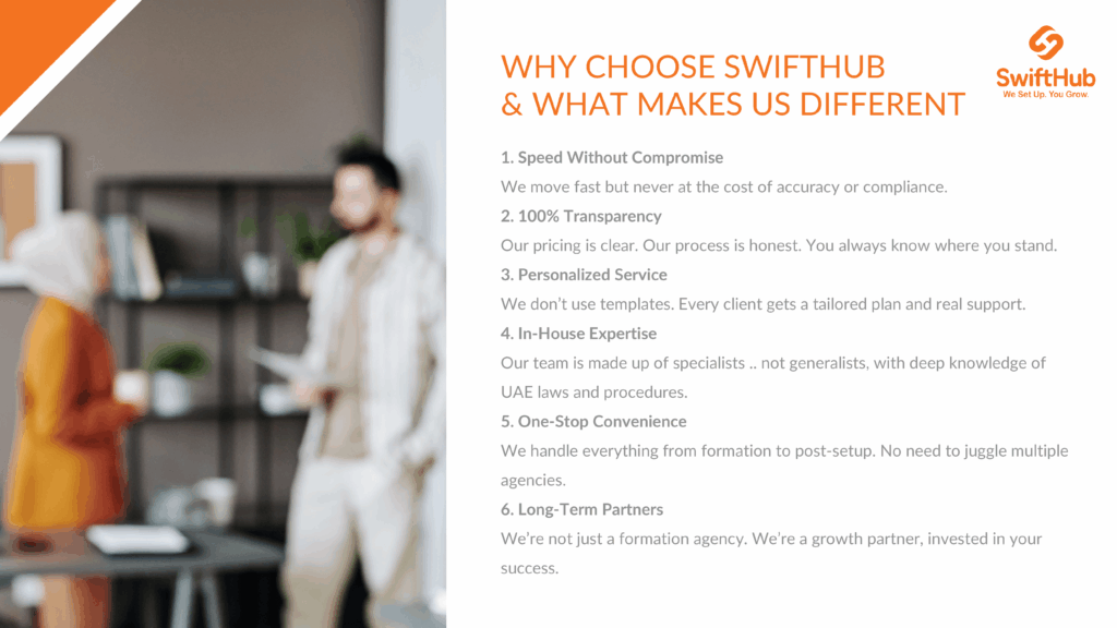 why choose swift hub with expert to explain the ajman freezone setup cost