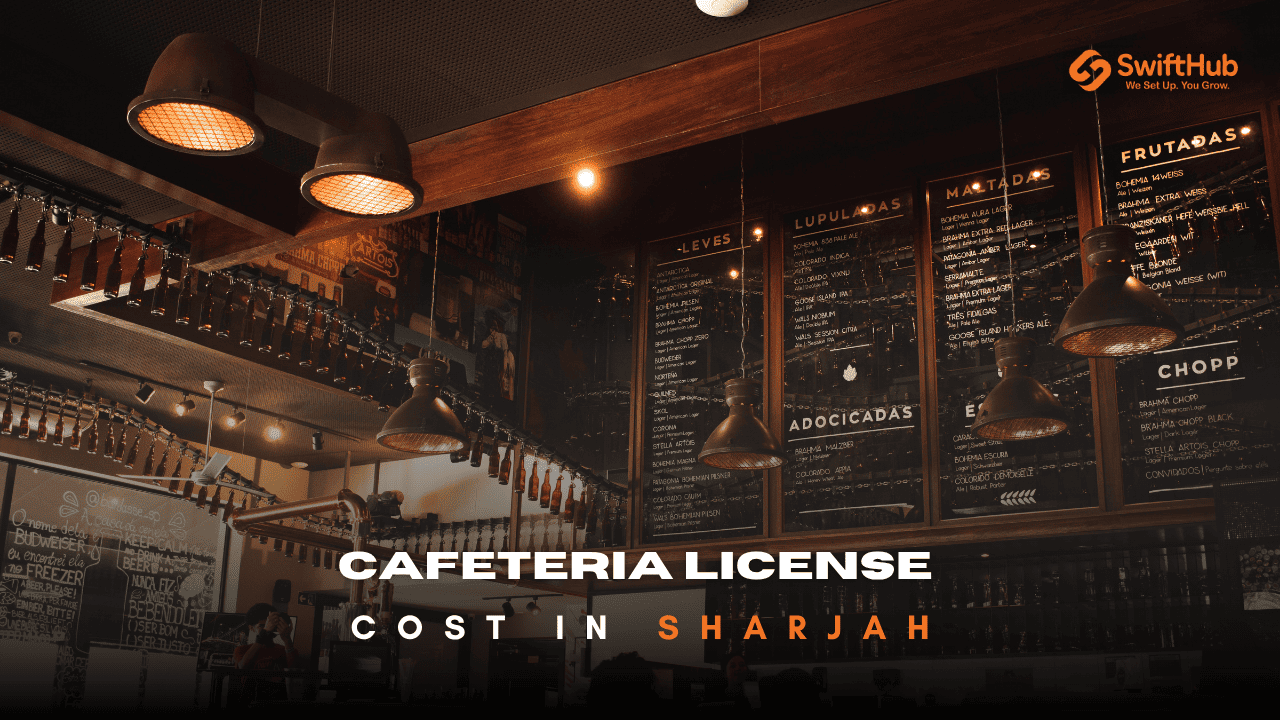 Cafeteria license cost in Sharjah UAE with modern cafe interior business setup